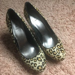 Cheetah print platform heels